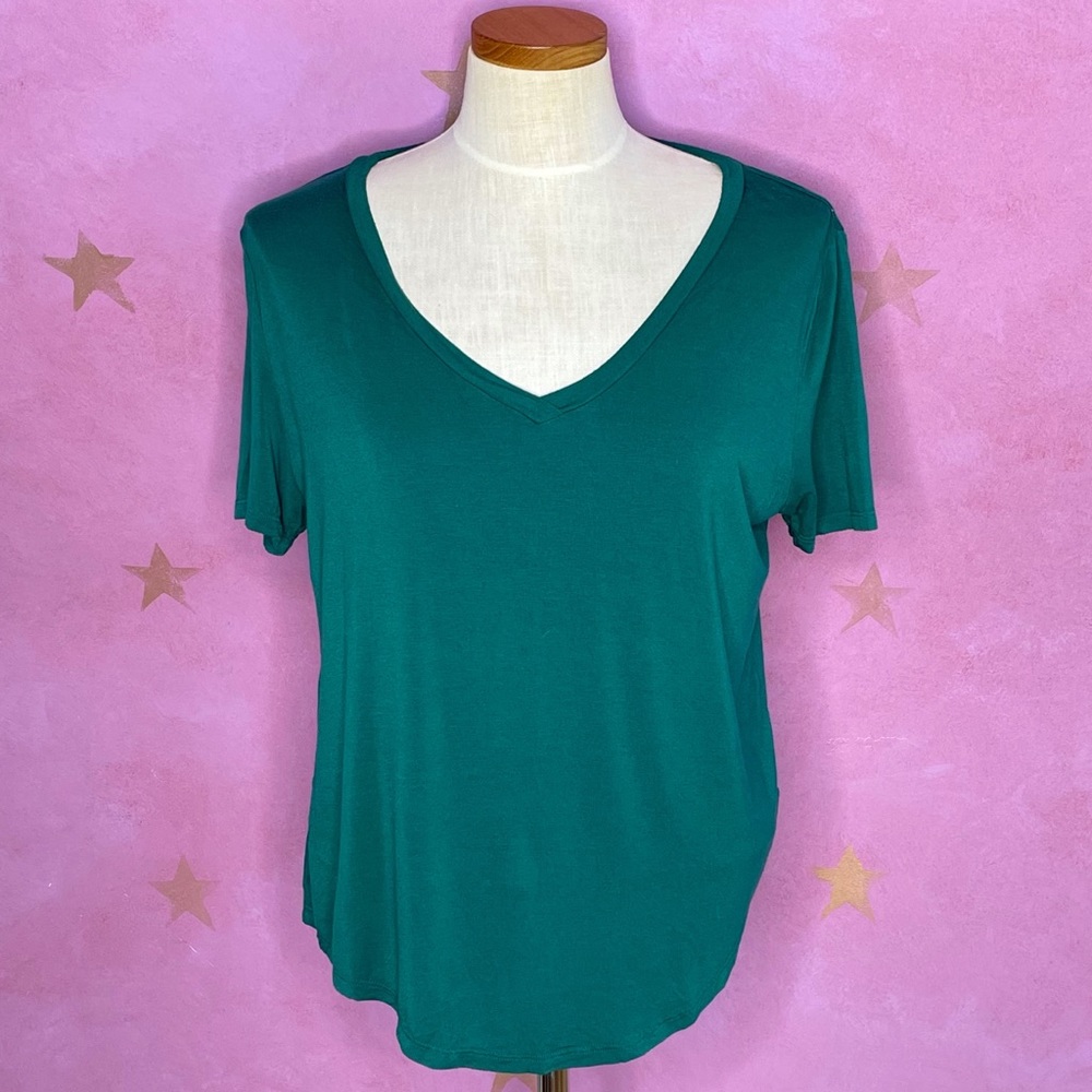 Marlow Basic V-Neck T-Shirt Green Large